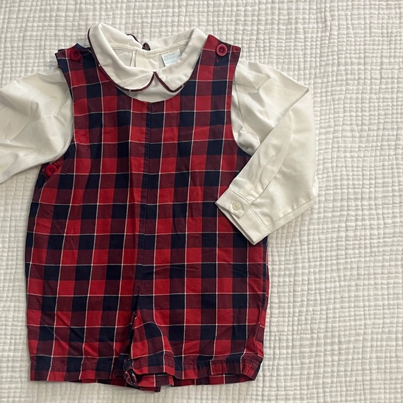 Edgehill Collection - Red and Blue Plaid Romper - Picture 1 of 6